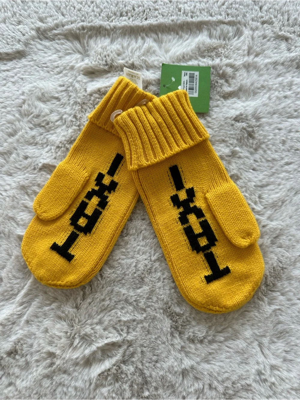 Kate Spade Yellow Knit NYC Taxi Mittens